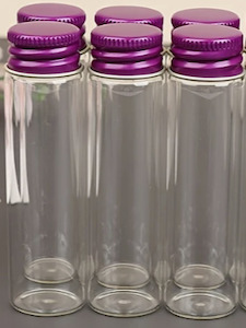 Cosmetic Pharmaceutical Containers: 20ml Tall Glass Bottle W Purple Lid