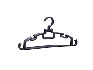 Bedroom Accessories: Coat Hanger 6pc Black Plastic