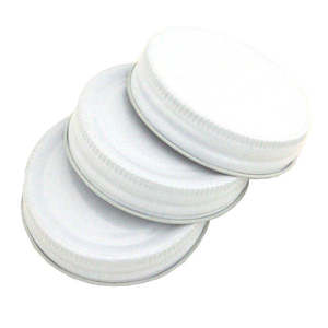 Kates Glass Kitchen: Kates Jar Lids Set of 3 White 8cm fits 006