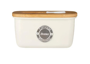 Kitchen Storage: Typhoon Living Butter Dish Cream