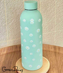 SS Drink Bottle W Screw Cap Daisy
