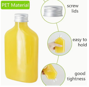 Drink Bottles: 350ml Flask Bottle PET W Lid