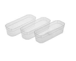 Sterilite Set of 3 Narrow Storage Trays – Clear