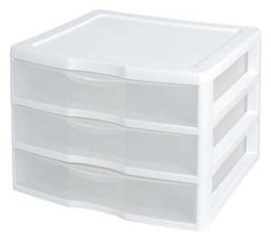 Brand Sterilite: 3 Drawer Unit Wide – White