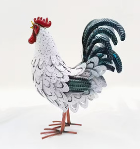 Home Decorating Interior Design: Standing Rooster White 42cm