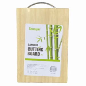 Kitchen: Bamboo Chopping Board W S/S Handle