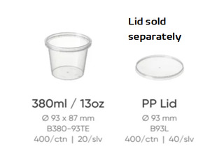 Bonson PP Round Container 380ml Single