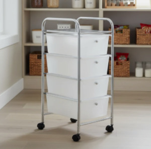 4 Drawer Set, Chrome / White, Large
