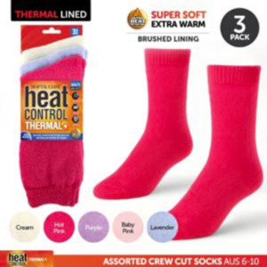 Kitchen: Adult Socks Heat Control Premium Thick 3pk