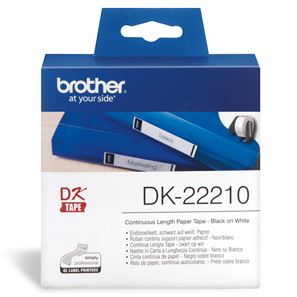 Pos Consumables: Brother DK22210 Continuous Length Paper Label Tape 29mm x 30.48m