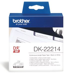Pos Consumables: Brother DK22214 Continuous Length Paper Label Tape 12mm x 30.48m