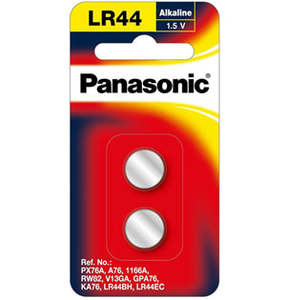 Batteries Chargers: Panasonic LR44 Micro Alkaline Calculator Coin Battery 2 Pack