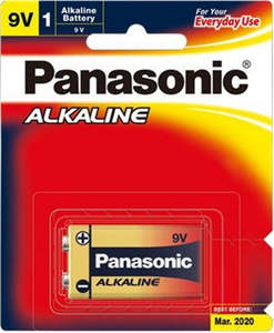 Batteries Chargers: Panasonic 9V Alkaline Battery 1 Pack