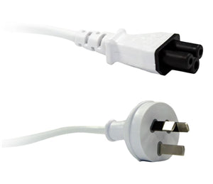 Cables Other: 3 Pin Power (M) to C5 Clover (M) White 2m Power Cable