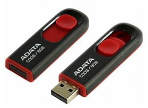 Drives Flash Pen: ADATA C008 Retractable USB 2.0 16GB Black/RedFlash Drive
