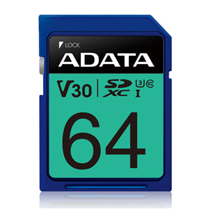 Memory Secure Digital: ADATA Premier Pro UHS-I U3 V30 SDXC Card 64GB