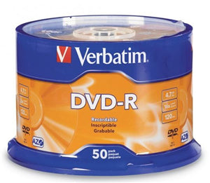 Media: Verbatim DVD-R 4.7GB 16x 50 Pack on Spindle