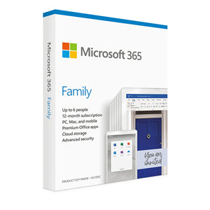 Software Applications: Microsoft 365 Family for 6 Users/1 Household - 1 Year