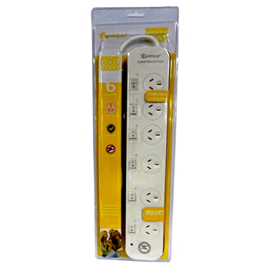 Surge Spike Protectors: Sansai 6 Way Surge Powerboard with Individual Switches