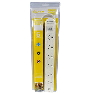 Surge Spike Protectors: Sansai 6 Way Surge Powerboard with Master Switch