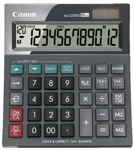 Calculators: Canon AS220RTS 12 Digit Large Business Desktop Calculator with Tax