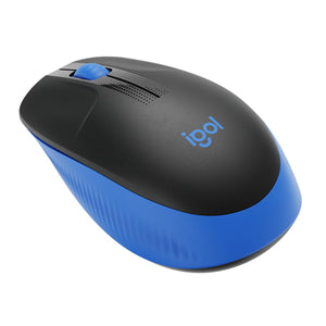 Mice: Logitech M190 Full Size Wireless Mouse - Blue