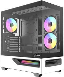 Cases Oem Pc: Raidmax H200 ATX Mid-Tower Case Tempered Glass White with ARGB