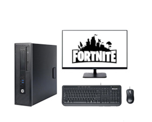 System Bundles: Gaming Bundle Fortnite Ready HP EliteDesk PC i5 3.60 GHz Windows 10 Home 22 Inch Monitor Nvidia GT1030 2GB Graphics