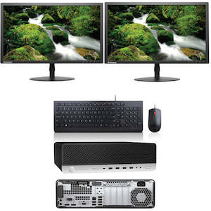 24 Hour Specials: HP Combo Deal HP EliteDesk 800 G5 SFF Ex-Lease Intel i5 9th Gen Turbo boost upto 4.2GHZ 16GB RAM 1TB SSD Windows 11 Pro 2X 24" LCD WIFI