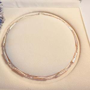 Pearl Necklace: Baroque Pearl Necklace with Sterling Silver Beaded Chain