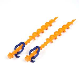 Camper Awning: Screw-in peg Long (L) • Pack of 2 (PP12)  • Heavy Duty Large Plastic Sand Pegs • for gazebos, awnings, tents, marquees