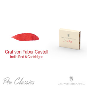 Cartridges For Faber Castell And Graf Von Faber Castell Pens: Graf von Faber-Castell India Red Cartridge 6 Pack