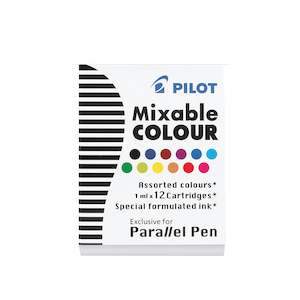 Pilot Mixable Colour Assorted Cartridge 12 Pack for Pilot Parallel