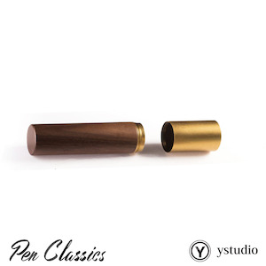 ystudio Classic Revolve Pen Case - Brass and Walnut
