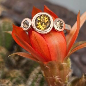 Chloris ring. silver, 9ct red gold, gold tourmaline and imperial topaz. Size 0 -&hellip;