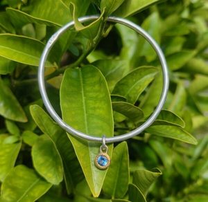 Products: Bespoke Tall Poppy bangle, silver, 18ct gold and zircon for LFR - Penelope Barnhill Jewellery