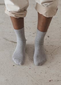 Baserange: Baserange Overankle Socks (Grey Melange)
