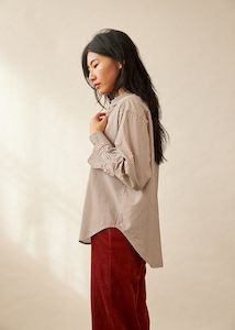 Exclusives: Maryse Shirt (Brown Butcher Stripe)