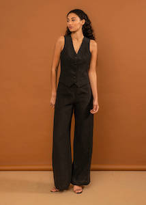 Linen: Holiday Trouser (Black)