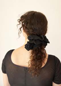 150 Or Under: Silk Cotton Scrunchie (Black Crinkle)