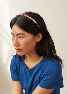 Ola Ro Headband (Cream & Raspberry)