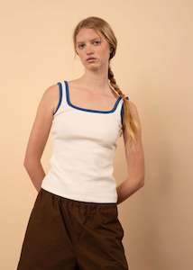 150 Or Under: Leta Singlet (Ocean & Ivory)