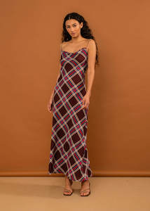 Valentine Dress (Plum Tartan)