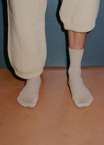 Baserange Rib Overankle Socks (Brown Melange)