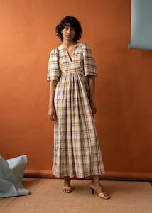 Sample Sale 11: Mazzy Dress Sandy Tartan (Preloved)