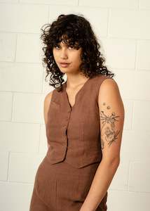 Sample Sale 11: Etta Waistcoat Carob (Sample)