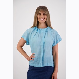 Products: Briarwood - Pia Aqua Ramie Top - Peonies of Martinborough