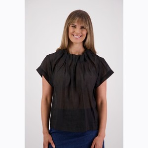 Products: Briarwood - Pia Black Ramie Top - Peonies of Martinborough