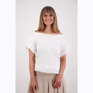 Products: Briarwood - Shelby White Linen Top - Peonies of Martinborough