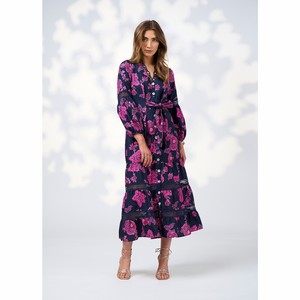 Products: Loobie's Story - Indie Midi Dress - Indigo Multi - Peonies of Martinborough